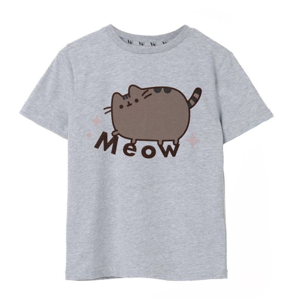 Pusheen Girls Meow T-Shirt / Grey Marl